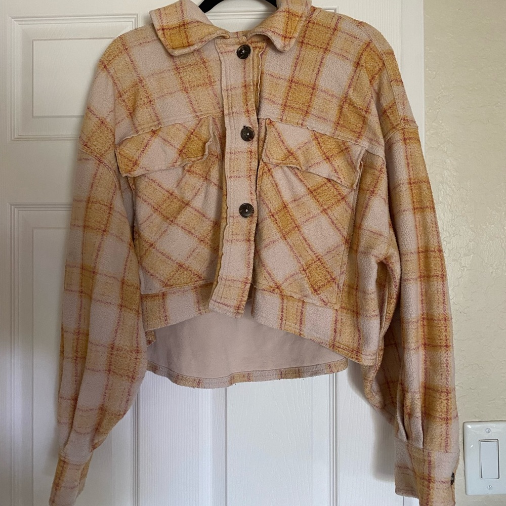 Free People Cropped Flannel